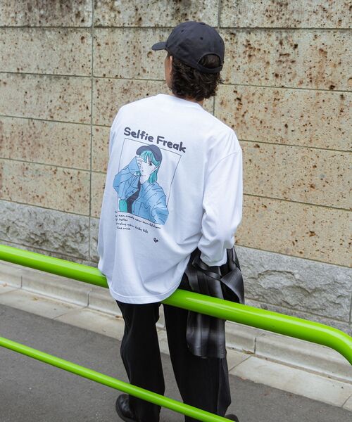 NAVAL(ナバル)の「【SELFIE GIRL】イラストバックプリントビックシルエットロンT(Tシャツ/カットソー・メンズ・その他1/ホワイト/ブラック/その他2・LARGE/MEDIUM)」の20枚目の写真