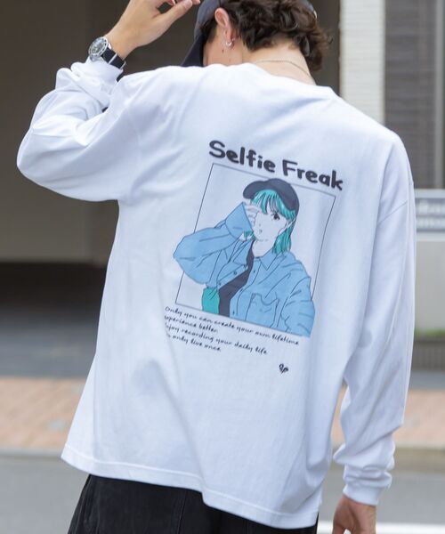 NAVAL(ナバル)の「【SELFIE GIRL】イラストバックプリントビックシルエットロンT(Tシャツ/カットソー・メンズ・その他1/ホワイト/ブラック/その他2・LARGE/MEDIUM)」の21枚目の写真