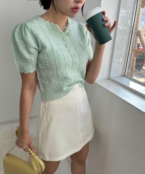 セール】薄手編み半袖ニット（ニット/セーター）｜LAC-VERT（ラック