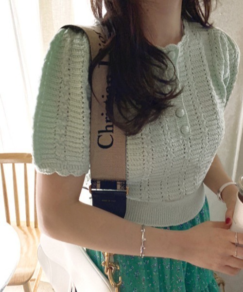 セール】薄手編み半袖ニット（ニット/セーター）｜LAC-VERT（ラック