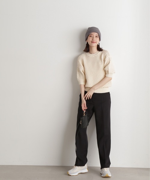 N.(N. Natural Beauty Basic)(エヌエヌナチュラルビューティーベーシック)の「【S Size Line】◆センタープレスストレートパンツ(スラックス・レディース・イエロー/ブラウン/ブラック・SMALL/MEDIUM)」の6枚目の写真