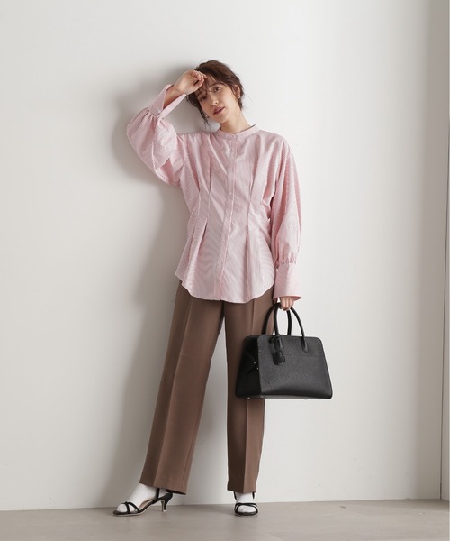N.(N. Natural Beauty Basic)(エヌエヌナチュラルビューティーベーシック)の「【S Size Line】◆センタープレスストレートパンツ(スラックス・レディース・イエロー/ブラウン/ブラック・SMALL/MEDIUM)」の12枚目の写真