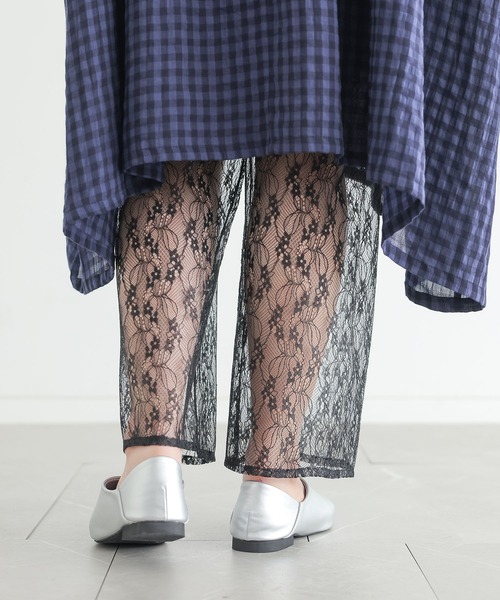 n'OrLABEL（ノアールレーベル）の「『裾シアーレースペチパンツ』（その他パンツ・レディース・アイボリー/ブラック・1/2）」の5枚目の写真