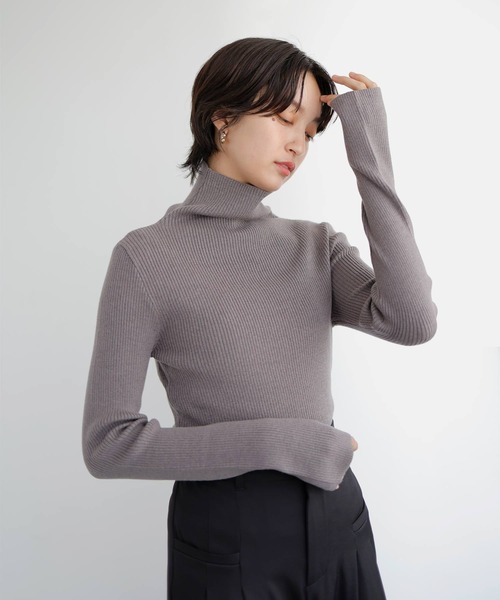 LIAN（リアン）の「リブタートルサムホールニットトップス（ニット