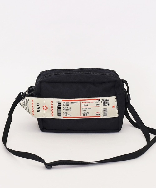 COOCO(クーコ)の「オリジナル柄テープ2層ポーチ2WAYショルダー(ショルダーバッグ・レディース・ブラック/ブルー/ベージュ/カーキ/レオパード・9)」の2枚目の写真