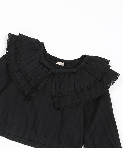 petit main（プティマイン）の「【リンク】付け襟ブラウス★（シャツ/ブラウス・キッズ・オフホワイト/ブラック・120cm/90cm/130cm/100cm/110cm/80ｃｍ）」の4枚目の写真