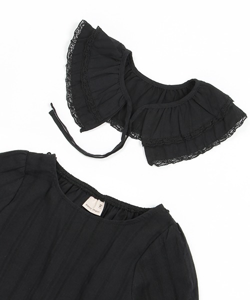 petit main（プティマイン）の「【リンク】付け襟ブラウス★（シャツ/ブラウス・キッズ・オフホワイト/ブラック・120cm/90cm/130cm/100cm/110cm/80ｃｍ）」の6枚目の写真