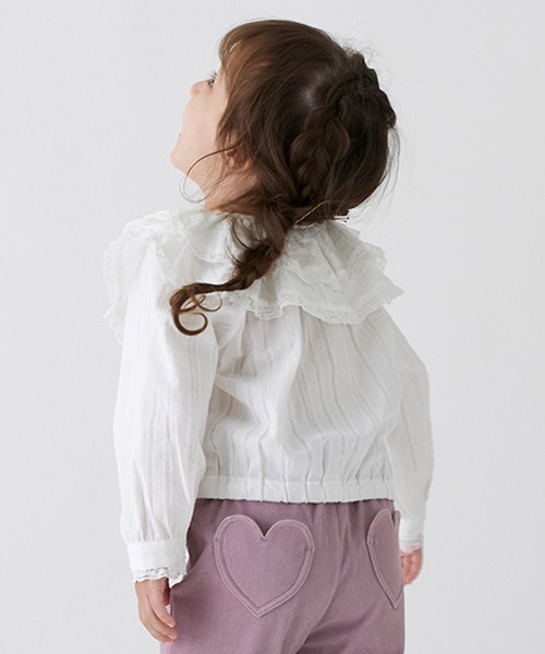 petit main（プティマイン）の「【リンク】付け襟ブラウス★（シャツ/ブラウス・キッズ・オフホワイト/ブラック・120cm/90cm/130cm/100cm/110cm/80ｃｍ）」の13枚目の写真