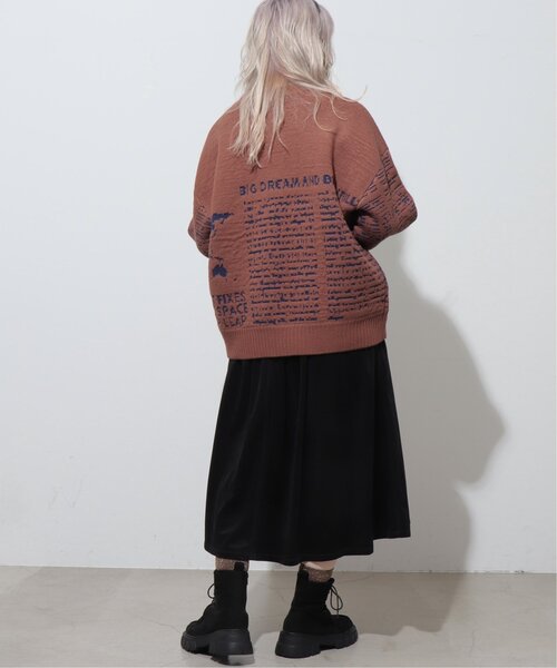 DOUBLE NAME（ダブルネーム）の「ベロア微配色ステッチフレアスカート（スカート・レディース・キナリ/ブラウン/ブラック・FREE）」の8枚目の写真