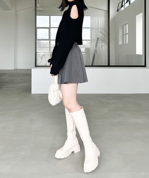 Heather(ヘザー)の「ショルダースリットニット 980672(ニット/セーター・レディース・チャコールグレー/ブラック/アイボリー・FREE)」の11枚目の写真