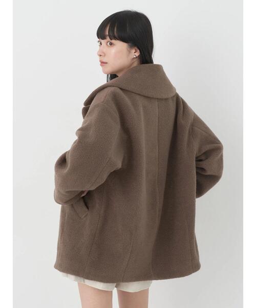 earth music&ecology（アースミュージックアンドエコロジー）の「BIGカラーコクーンコート（その他アウター・レディース・ベージュ/モカ/ミント・M/L）」の4枚目の写真