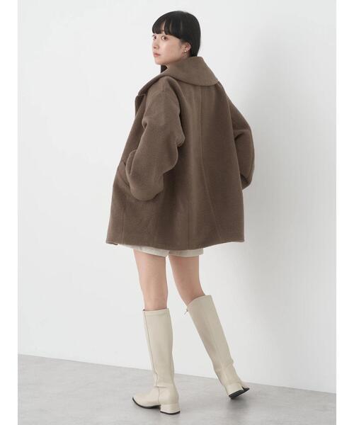 earth music&ecology（アースミュージックアンドエコロジー）の「BIGカラーコクーンコート（その他アウター・レディース・ベージュ/モカ/ミント・M/L）」の7枚目の写真