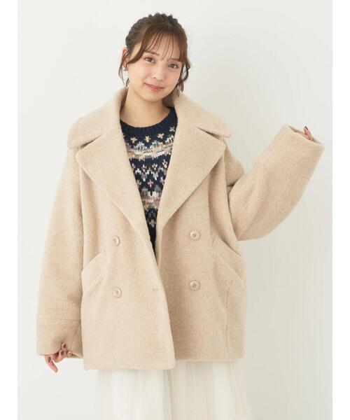 earth music&ecology（アースミュージックアンドエコロジー）の「BIGカラーコクーンコート（その他アウター・レディース・ベージュ/モカ/ミント・M/L）」の8枚目の写真