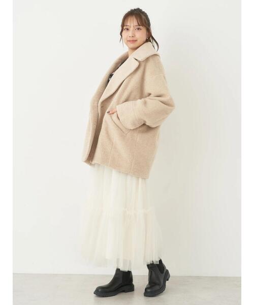 earth music&ecology（アースミュージックアンドエコロジー）の「BIGカラーコクーンコート（その他アウター・レディース・ベージュ/モカ/ミント・M/L）」の10枚目の写真