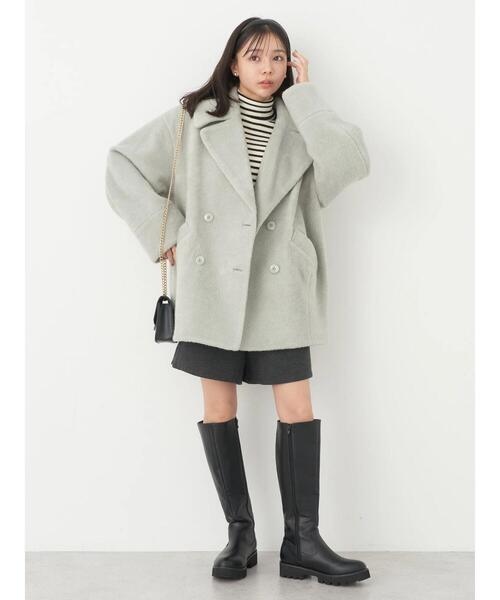 earth music&ecology（アースミュージックアンドエコロジー）の「BIGカラーコクーンコート（その他アウター・レディース・ベージュ/モカ/ミント・M/L）」の12枚目の写真