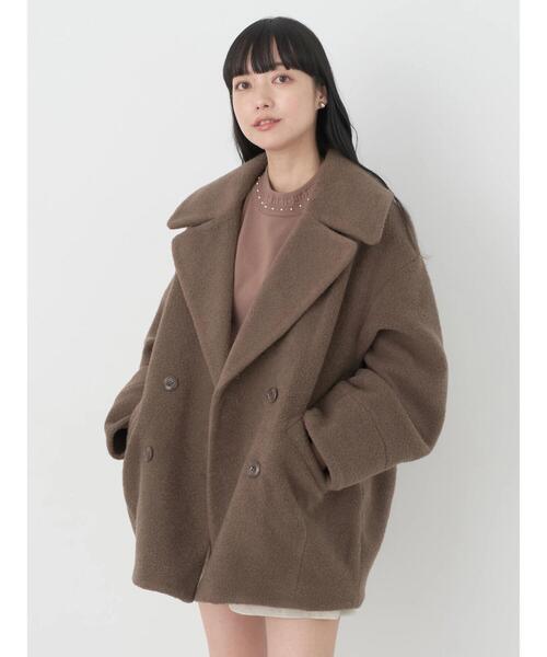 earth music&ecology（アースミュージックアンドエコロジー）の「BIGカラーコクーンコート（その他アウター・レディース・ベージュ/モカ/ミント・M/L）」の18枚目の写真