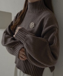 Ambre Neige | ラメハイネックニット＆ブローチセット／WEB/EC限定商品(ニット/セーター)