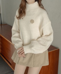 ラメハイネックニット&ブローチセット/WEB/EC限定商品