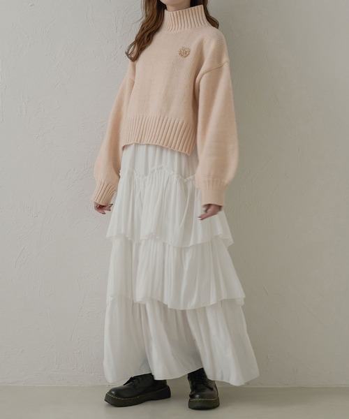 Ambre Neige（アンブルネージュ）の「ラメハイネックニット＆ブローチセット／WEB/EC限定商品（ニット/セーター・レディース・チャコールグレー/ベビーピンク/アイボリー/ブラック・FREE）」の14枚目の写真