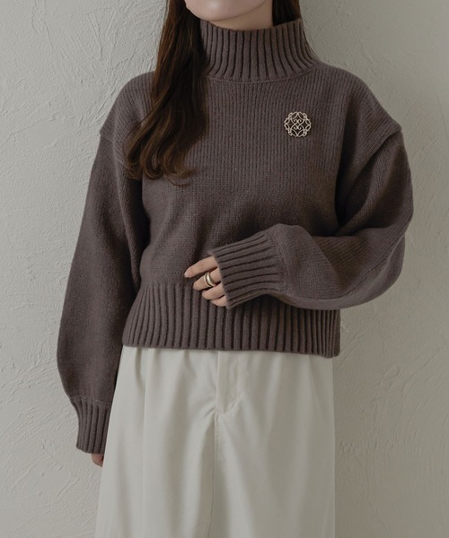 Ambre Neige（アンブルネージュ）の「ラメハイネックニット＆ブローチセット／WEB/EC限定商品（ニット/セーター・レディース・チャコールグレー/ベビーピンク/アイボリー/ブラック・FREE）」の19枚目の写真