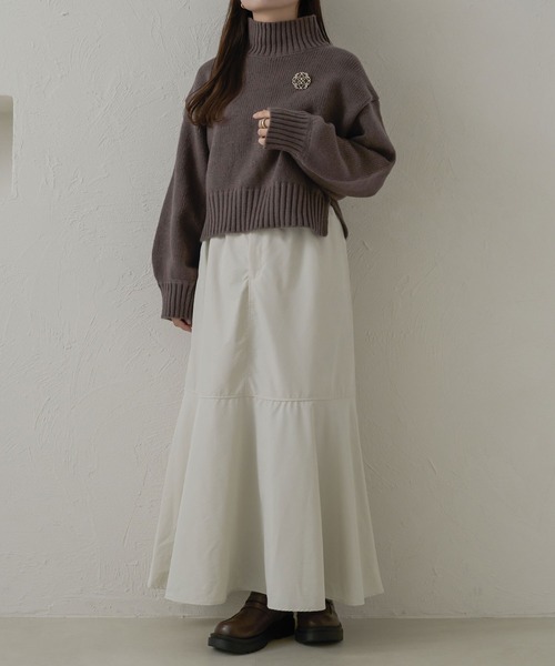 Ambre Neige（アンブルネージュ）の「ラメハイネックニット＆ブローチセット／WEB/EC限定商品（ニット/セーター・レディース・チャコールグレー/ベビーピンク/アイボリー/ブラック・FREE）」の21枚目の写真