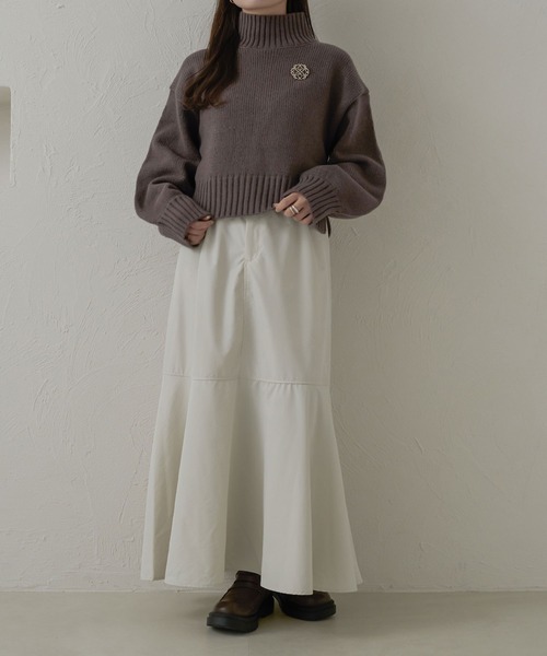 Ambre Neige（アンブルネージュ）の「ラメハイネックニット＆ブローチセット／WEB/EC限定商品（ニット/セーター・レディース・チャコールグレー/ベビーピンク/アイボリー/ブラック・FREE）」の22枚目の写真