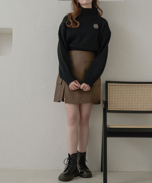 セール】ラメハイネックニット＆ブローチセット／WEB/EC限定商品