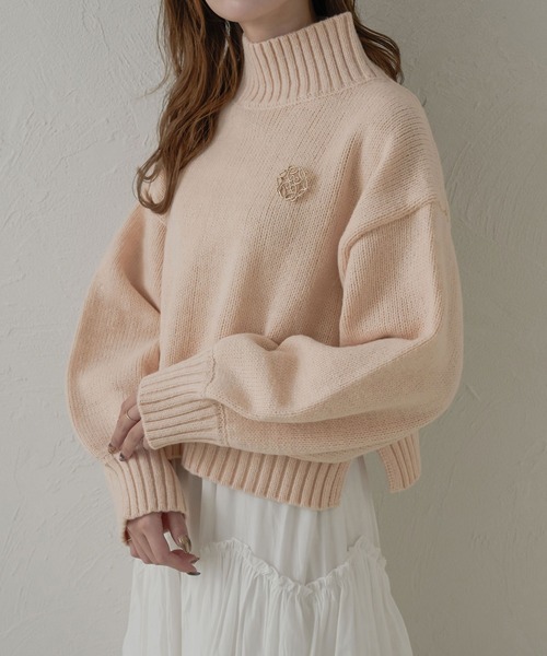 セール】ラメハイネックニット＆ブローチセット／WEB/EC限定商品