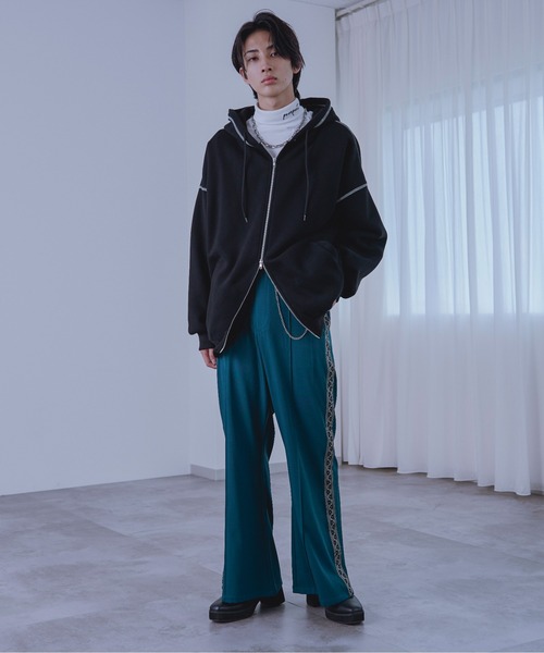 Ellno Loset（エルノロゼット）の「ダブルジップステッチパーカー（パーカー・メンズ・ネイビー/ブラック・MEDIUM/LARGE/SMALL）」の8枚目の写真