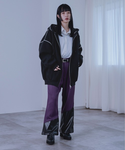 Ellno Loset（エルノロゼット）の「ダブルジップステッチパーカー（パーカー・メンズ・ネイビー/ブラック・MEDIUM/LARGE/SMALL）」の14枚目の写真