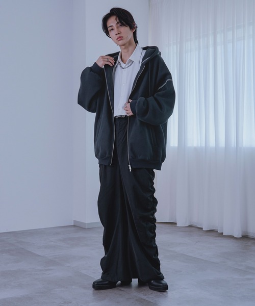 Ellno Loset（エルノロゼット）の「ダブルジップステッチパーカー（パーカー・メンズ・ネイビー/ブラック・MEDIUM/LARGE/SMALL）」の21枚目の写真