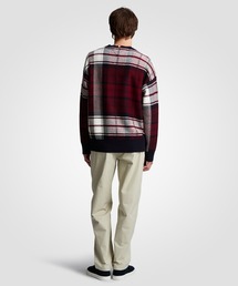 トミーネイビー チェック柄 セーター TOMMY HILFIGER トミー ヒルフィガー ケーブルフラッグセーター