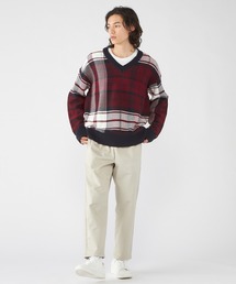 トミーネイビー チェック柄 セーター 楽天市場】【SALE／50%OFF】ケーブルフラッグセーター TOMMY