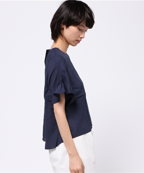 OUTLET（アウトレット）の「【mystic】袖フリルブラウス（シャツ/ブラウス・レディース・レッド/ベージュ/ネイビー/オフホワイト・FREE）」の6枚目の写真