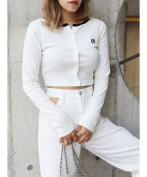 EVRIS | ワンポイントフロントボタンショートトップス(Tシャツ/カットソー)