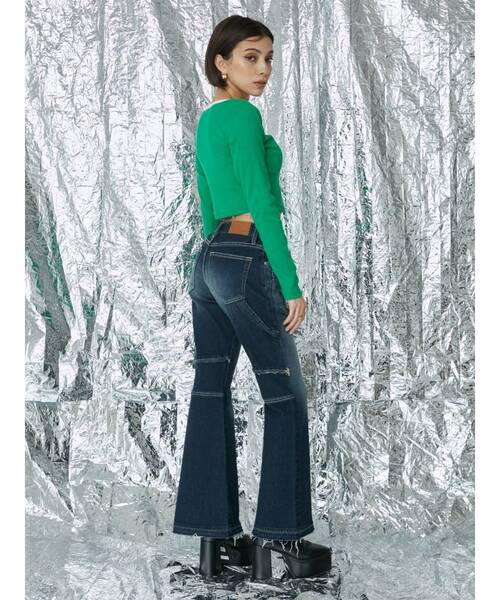 EVRIS（エヴリス）の「ワンポイントフロントボタンショートトップス（Tシャツ/カットソー・レディース・その他1/グリーン/ブラック/ホワイト・FREE）」の12枚目の写真