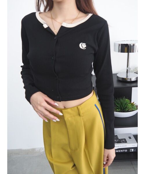 EVRIS（エヴリス）の「ワンポイントフロントボタンショートトップス（Tシャツ/カットソー・レディース・その他1/グリーン/ブラック/ホワイト・FREE）」の17枚目の写真