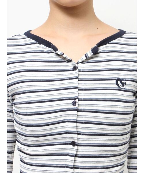 EVRIS（エヴリス）の「ワンポイントフロントボタンショートトップス（Tシャツ/カットソー・レディース・その他1/グリーン/ブラック/ホワイト・FREE）」の5枚目の写真