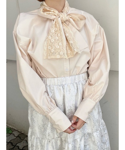 merry jenny（メリージェニー）の「lace ダブルボウタイブラウス（シャツ/ブラウス・レディース・オフホワイト/ブラック/アイボリー・FREE）」の3枚目の写真