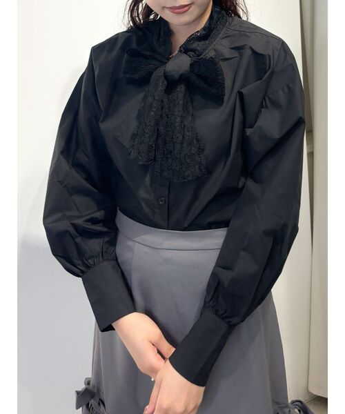 merry jenny（メリージェニー）の「lace ダブルボウタイブラウス
