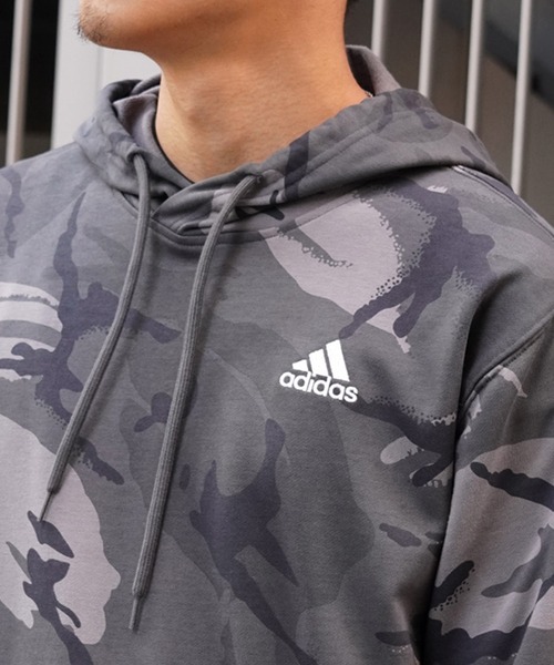 adidas L〜XL アディダス パーカー フーディー カモフラ柄 グレー系　大きいサイズ　L〜XL adidas】カモフラージュ パーカー☆セットアップとしても◎ (adidas
