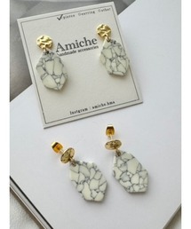 【Amiche】大理石柄ピアス(MA)