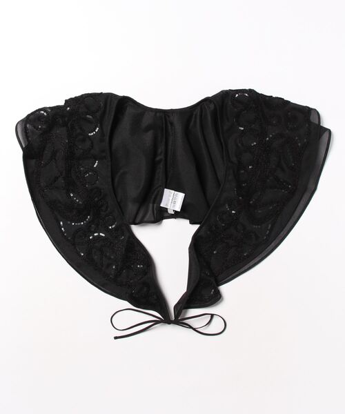 SALON adam et rope'（サロン アダム エ ロペ）の「オーガンジーエンブロイダリーラッフルストール/付け襟（ストール/ショール・レディース・ベージュ/ブラック・FREE）」の11枚目の写真