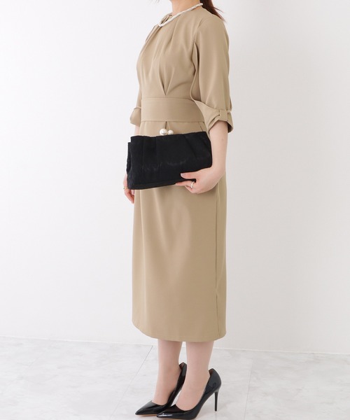Lace Ladies(レースレディース)の「総レース パール がま口 クラッチ バッグ(クラッチバッグ・レディース・アイボリー/ブラック・FREE)」の6枚目の写真