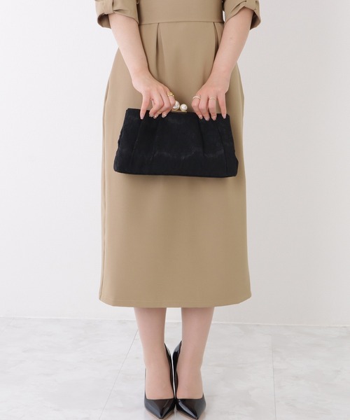 Lace Ladies(レースレディース)の「総レース パール がま口 クラッチ バッグ(クラッチバッグ・レディース・アイボリー/ブラック・FREE)」の8枚目の写真