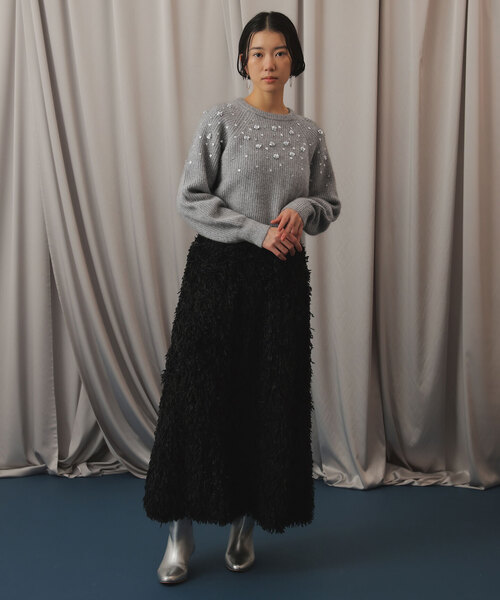 SLOBE IENA（スローブイエナ）の「habiミックスビジューニット（ニット