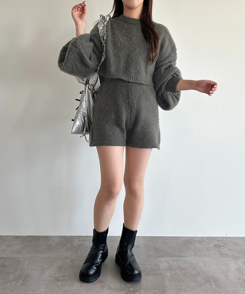 apres jour mignon(アプレジュールミニョン)の「ニットショートパンツ【ZOZOTOWN限定アイテム】【SETUP着用可能】(その他パンツ・レディース・グレー/ブルー/ブラック・フリー/X-LARGE)」の9枚目の写真