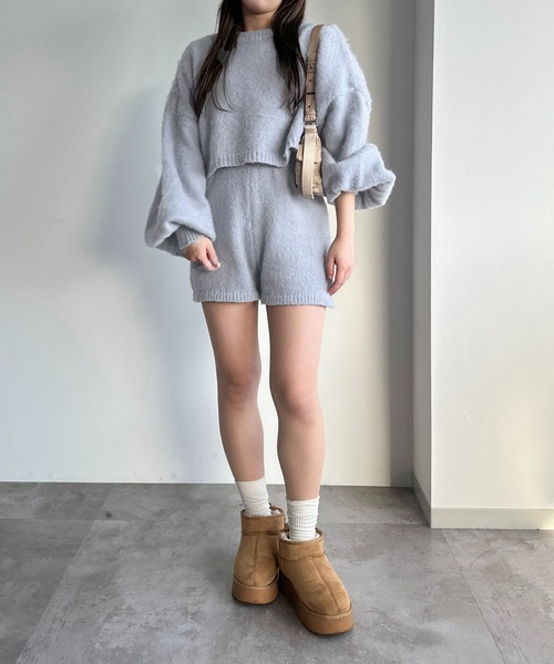 apres jour mignon(アプレジュールミニョン)の「ニットショートパンツ【ZOZOTOWN限定アイテム】【SETUP着用可能】(その他パンツ・レディース・グレー/ブルー/ブラック・フリー/X-LARGE)」の19枚目の写真