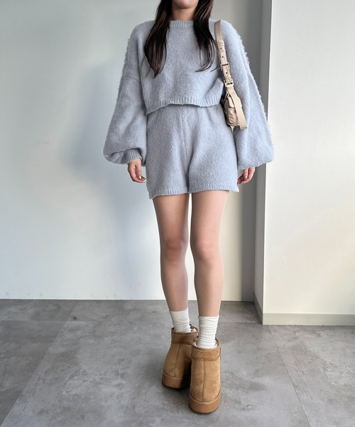 apres jour mignon(アプレジュールミニョン)の「ニットショートパンツ【ZOZOTOWN限定アイテム】【SETUP着用可能】(その他パンツ・レディース・グレー/ブルー/ブラック・フリー/X-LARGE)」の18枚目の写真