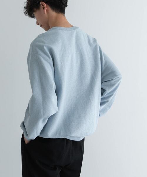 FORK&SPOON（フォークアンドスプーン）の「FORK&SPOON　スーピマコットン混反毛クルーネックスウェット（スウェット・メンズ・ライトブルー/アイボリー/チャコールグレー・4/5）」の7枚目の写真